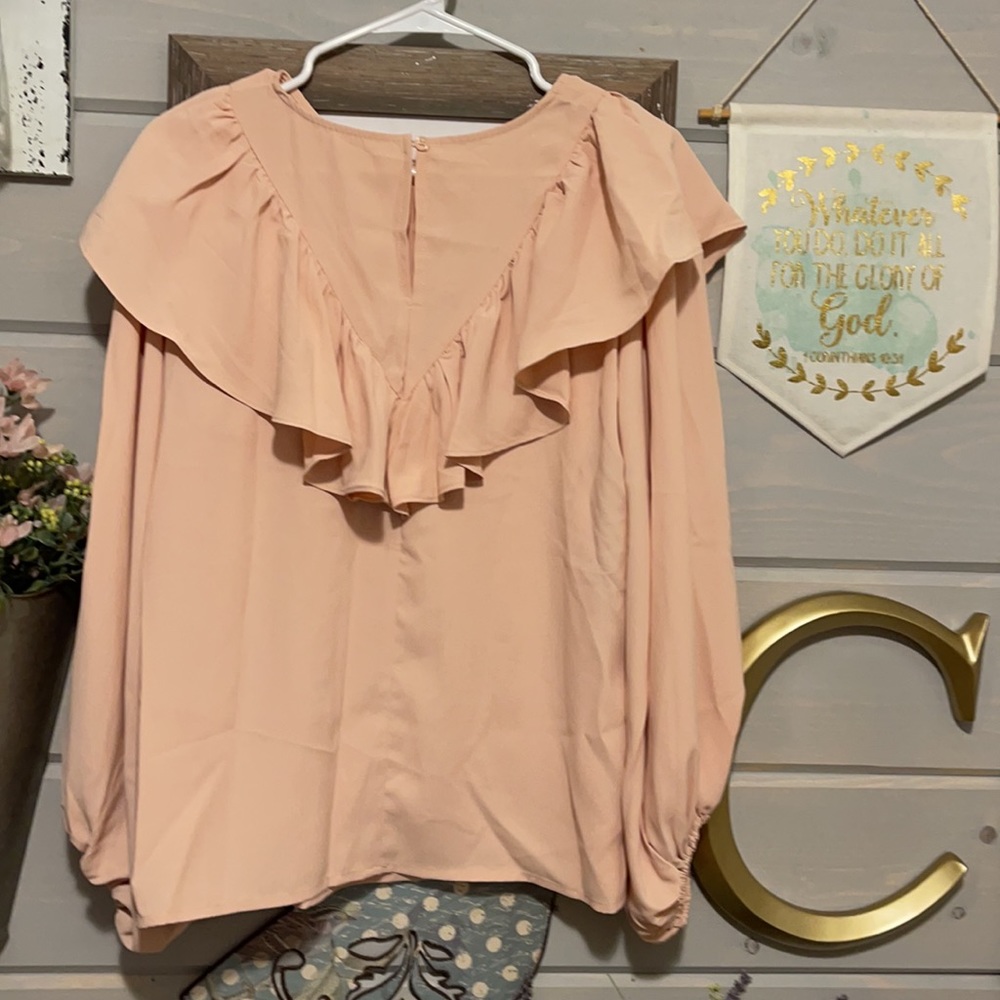 Long sleeve dress shirt with ruffle - Picture 4 of 4